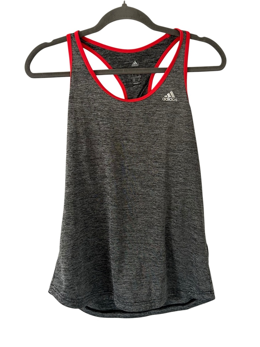 Gray Adidas Tank Top Athletic Shirt Workout Fitness Razorback Women’s Medium Fit